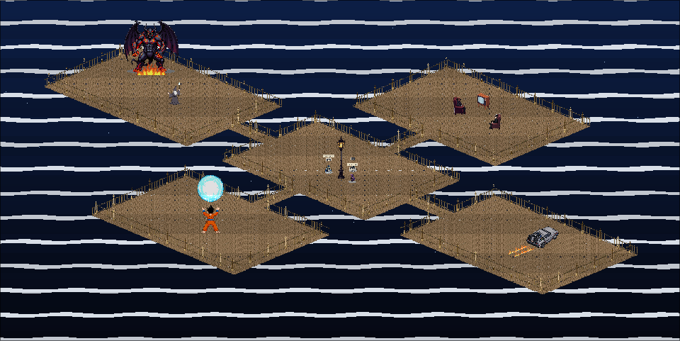 End of Time Space map with avatars and in-world chat bubbles